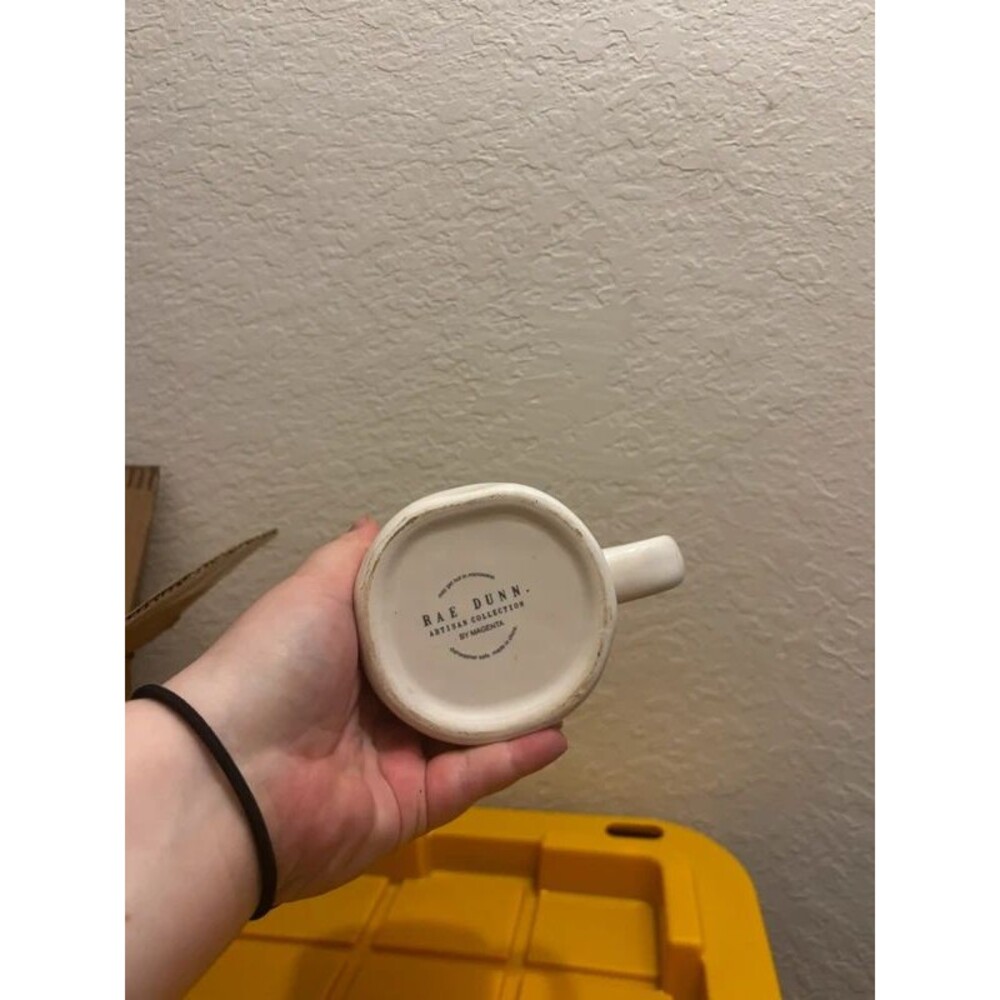 Rae Dunn HIS Large Letter Font Ceramic Coffee Tea Cocoa Mug Cup Blue Lining HTF - Picture 2 of 5